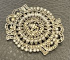 Art Deco Gorgeous Estate Clear Rhinestone Circa 30 s Antique Brooch Pin Read