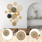 Set Of 13 Boho Wall Basket Decor Woven Rattan Flat Baskets Handmade Boho Wicker 