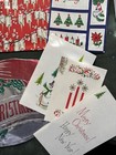 Vintage 1950   s Lot Christmas Tags card Wrapping Paper Scraps Crafts Scrapbooking