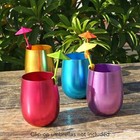 4 Anodized Aluminum Tumblers Drinking Glasses Vintage Retro Metal Cup Wine Glass
