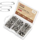 Xkdous Safety Pins - 150 Pcs Assorted Sizes Silver Pins Bulk - Small   Large Hea