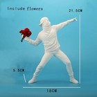 Banksy Flower Thrower Resin Statue Modern Art Collectible Figurine Home Decor Or