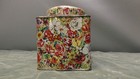 Vintage Daher Square Metal Tea Tin Round Lid Floral Pattern Hong Kong