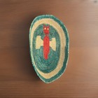 Red green Thunderbird Pima Woven Coil Basket Vintage Southwest Native American