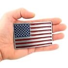 American Flag Men s Belt Buckle Usa Pride Antique Silver Enamel Fits 1 5  Belts