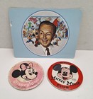 Vintage Disneyland Minnie Mickey Mouse Club Buttons Walt Disney Unused Postcard