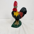 Vintage Cast Iron Hand Painted Rooster Door Stop Mantle Decor 9    Farmhouse Heavy