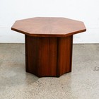 Mid Century Modern End Table Side Lane Octogon Nightstand Danish Walnut Mcm 60s