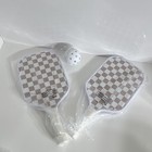 Lumina Table Tennis Ping Pong Paddle Set W  Plastic Ball Brown white Checkered