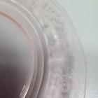 Vintage Pink Depression Glass Salad Plate Frosted Etched Floral Scroll 8 25 Inch