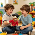 16  Pirate Hand Puppet Interactive Puppet With Retractable Control Rod For Kids