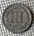 1865 Three Cent Nickel Piece 3c Vf