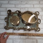Vintage Hollywood Regency Gold Filigree Ornate Vanity Set W  Mirrored Tray Mcm