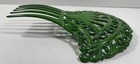 Antique Green Plastic Hair Comb Large 5 5  Wide Art Deco Fan Shape