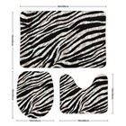 Zebra Print Bathroom Mat Set 3 Pieces Black And White Bathroom Rugs Non-slip    