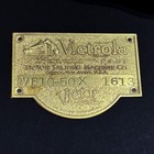 Antique Victor Victrola Mahogany Needle Cup Holder And Brass Serial Id Plate Ve1