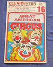 Nos Vintage Great American Circus Poster 3 Clowns Clearwater