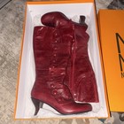 Miz Mooz Amelia Wc Red Leather Knee High Zip Boots Round Toe Women Us 7 5