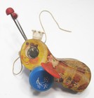 Fisher Price Queen Buzzy Bee Vintage 1960s  444 Wood Toy Pulltoy Good