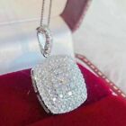 2 00ct Round Cut Vvs1 d Diamond Cluster Pendant 14k White Gold Finish Free Chain