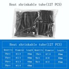 127pcs Heat Shrink Sleeving Black Assorted Sizes For Home   Auto Wire Protection