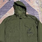 Vintage Us Army M-65 Field Jacket Og-107 With Liner Medium Short Usmc Stencil
