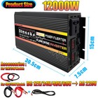 12000w Power Inverter Dc 12v 24v 48v To 220v Ac Car Charger Converter Pure Sine
