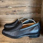 Mens Abeo Black Leather Shoes Slip On Comfort Loafers Square Toe Size 11 5 M