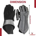 Medieval Steel Gauntlets     Polished Hand Armor With Leather Straps   Buckles