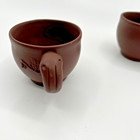 Vintage Yixing Handmade Red Clay Tea Cups Lot Of 2