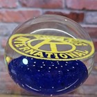Vintage 1970 s Kiwanis International Controlled Bubble Art Glass Paperweight