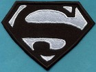 3  X 4  Small Embroidered Black With White Superman  s   Logo Iron-on Patch