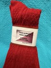 Vtg Socks Hosiery School Girl Cable Knit 90s 8-9 5 Red Teen Abouts 20  Usa 