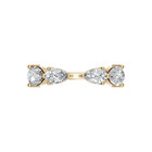 1 06 Ctw Lab Diamond Pear Shape Ring 14k Gold 4 Stone Open Band Statement Ring