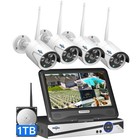 Used Hiseeu Security Camera System  4pcs Cameras  10   10ch Nvr Monitor  1tb Hdd