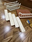 Vintage 1989 Little Tikes Blue Roof Doll House Swing  Trees  Furniture  Parts  