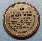 1964 Topps Baseball All Star Coin  160 Warren Spahn  hof  Milwaukee Braves