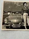 Vintage Snapshot Photograph Woman With Volkswagen Karmann Ghia Vw Car Photo