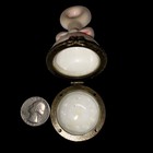 Vintage Baby s Porcelain Hinged Box Rattle Ivory Pink    baby   s 1st Lock    For Hair