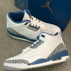 Nike Air Jordan 3 Retro  white And True Blue  Men s Mid Top Basketball Shoes
