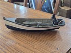 Vintage Small Wooden Rowboat W oars And Small Dog