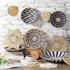 15 Pcs Boho Wall Basket Decor Woven Rattan Seagrass Wall Decor