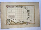 Caribbean West Indies 1780 Rigobert Bonne Antique Map 18th Century