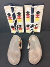 Mens Size 7 Beaded Leather Native American Indian Moccasins And Canvas Leggings