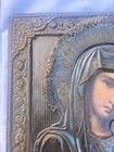 Antique Old Large Orthodox Russian Icon  Kazan  Silver Oklad  19th-20th Century