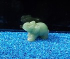 Natural Stone Quartz Carved Jade Green Elephant Figure Figurine Trunk Up 2  Tall