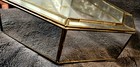 Vtg  Octagon Mirrored  Glass And Brass Curio Cabinet Tabletop Or Wall 14    X 10   