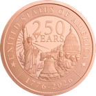 5 Oz  Golden State Mint Copper Round - American 250th Anniversary  999 Fine