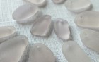 12 Pcs Pale Amethyst Beach Sea Glass For Jewelry  End Drilled