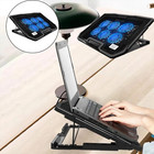 Usb Laptop Cooling Pad Stand Notebook Pc Quiet Cooler 6 Fan Blue Led For 11   -17   